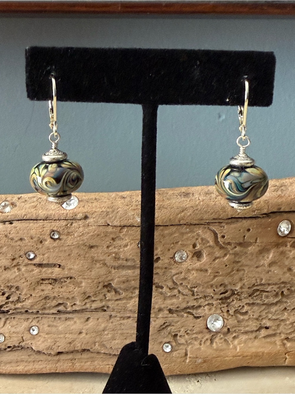 Artisan Sterling Silver Handblown Glass Drop Earrings